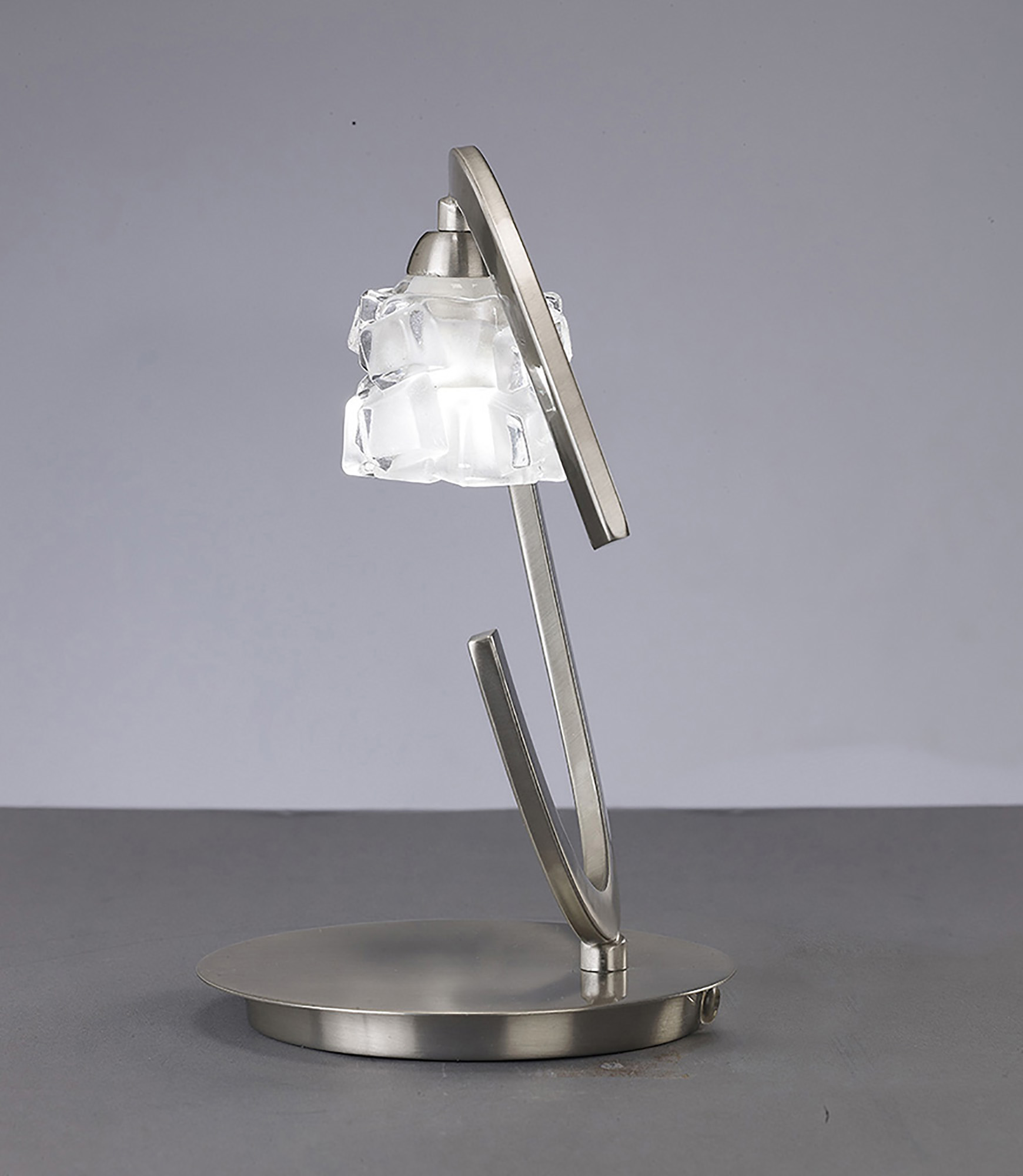 Ice Satin Nickel Table Lamps Mantra Armed Table Lamps